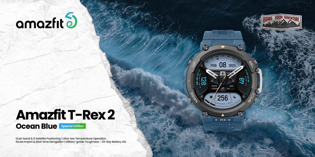 NEW AMAZFIT T-REX 2 OCEAN BLUE (SPECIAL EDITION) CELEBRATES WORLD